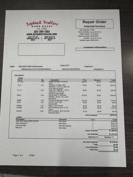 Used 2022 H&H Trailers 8-20 Enclosed