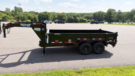 New 2025 Top Hat7x14 Gooseneck Dump Trailer!