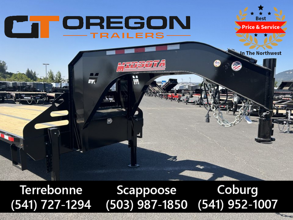 New 2025 Midsota 8.5x32 Gooseneck Deckover W/Power Tail 25.9k GVWR