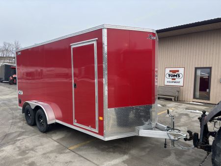 New 2026 (ALL ALUMINUM) High Country Trailers 7x16 Xpress XLT Pro Series Enclosed Trailer (V-Nose) - Red - w/ Ramp - 7000# GVWR