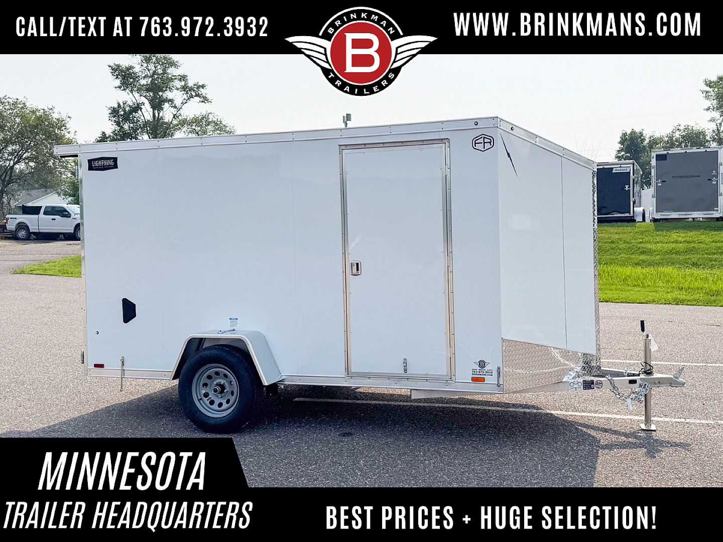 New Lightning 6x12 Enclosed Cargo Trailer - Double Doors!