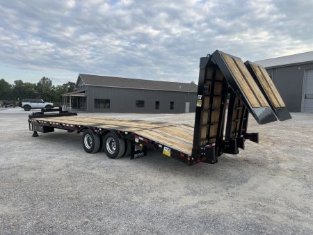 New 2026 Behnke 102"x31' 20 TON Pintle Hitch Tag Trailer *HYD BI FOLD RAMPS*