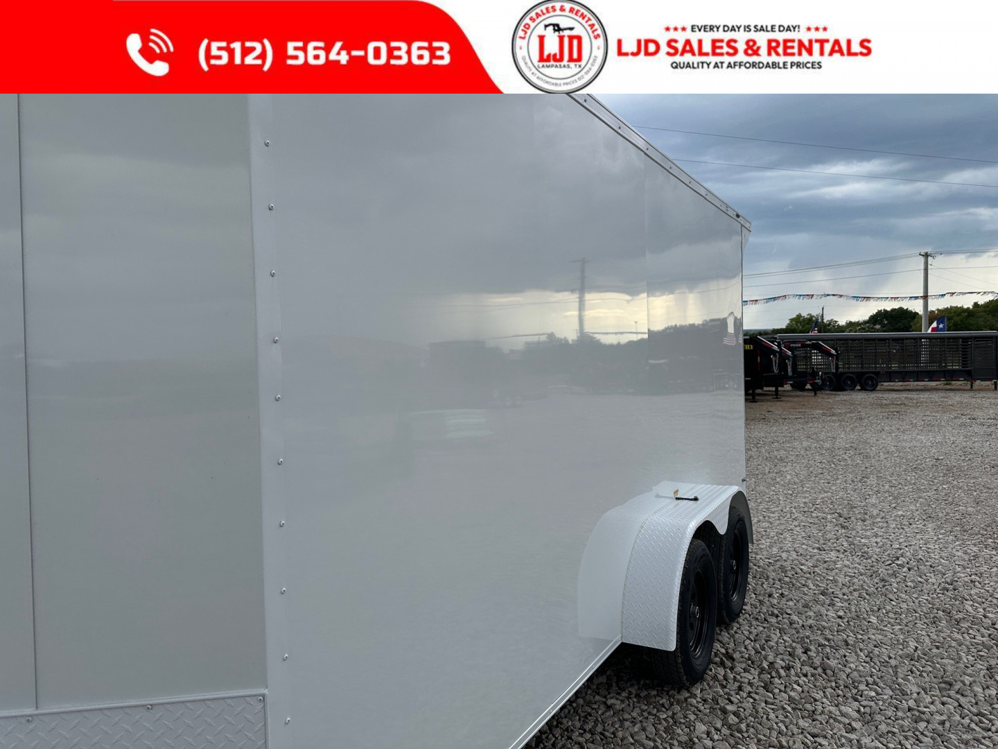New 2025 Stallion - 7'x16'x7' Enclosed Cargo Trailer - White Out Pkg
