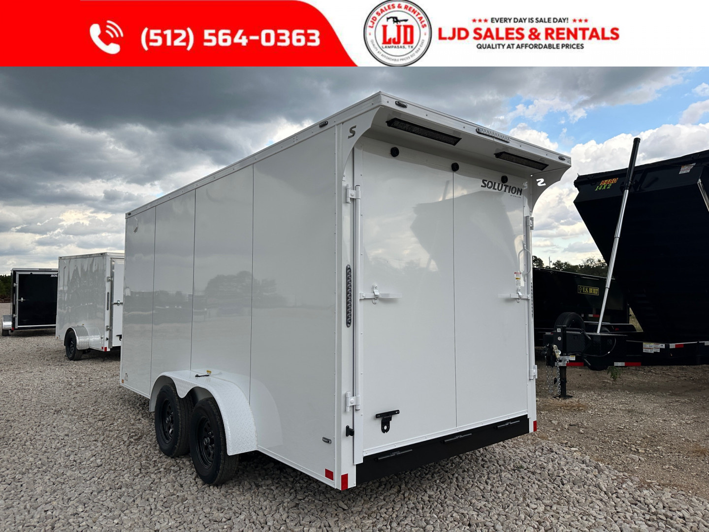 New 2025 Stallion - 7'x16'x7' Enclosed Cargo Trailer - White Out Pkg