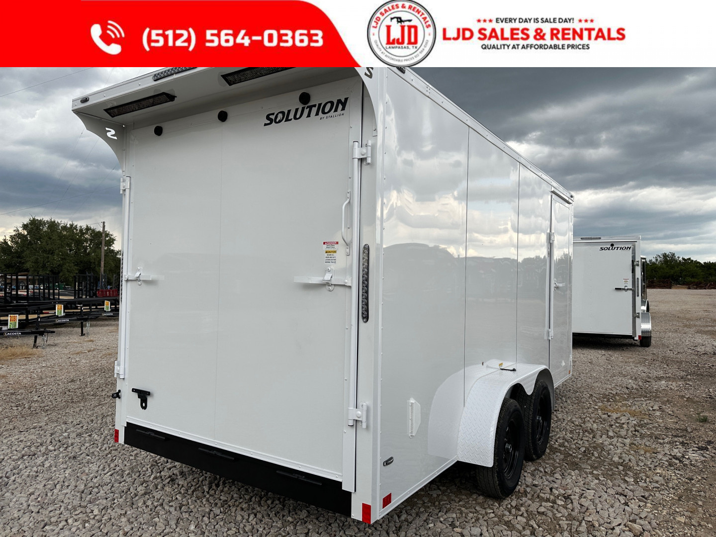 New 2025 Stallion - 7'x16'x7' Enclosed Cargo Trailer - White Out Pkg