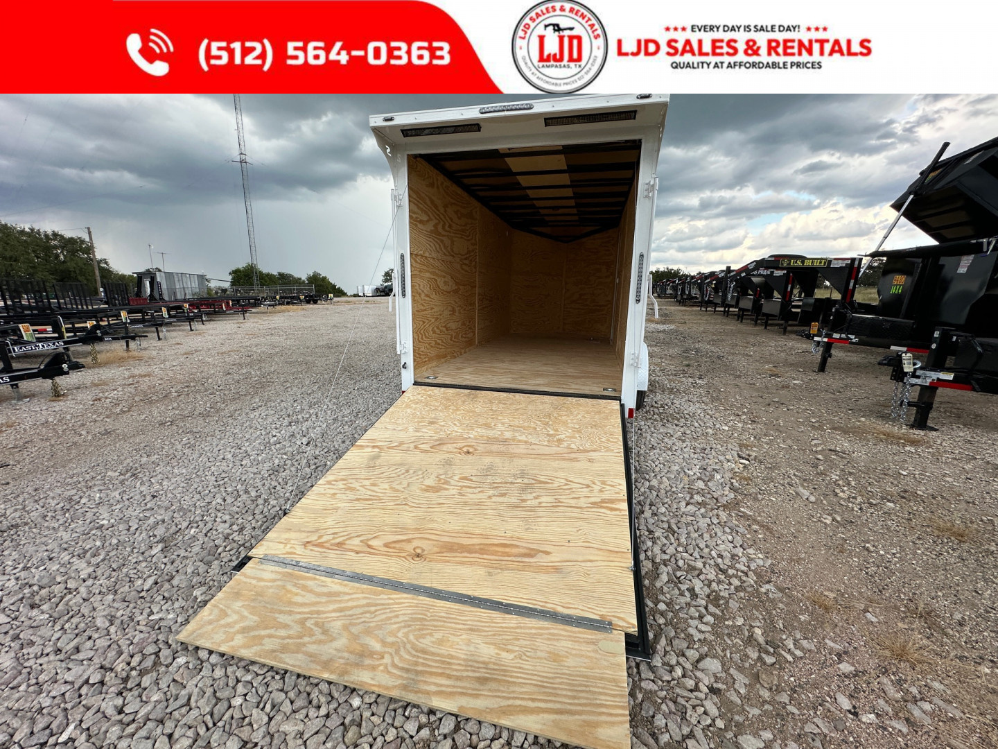New 2025 Stallion - 7'x16'x7' Enclosed Cargo Trailer - White Out Pkg