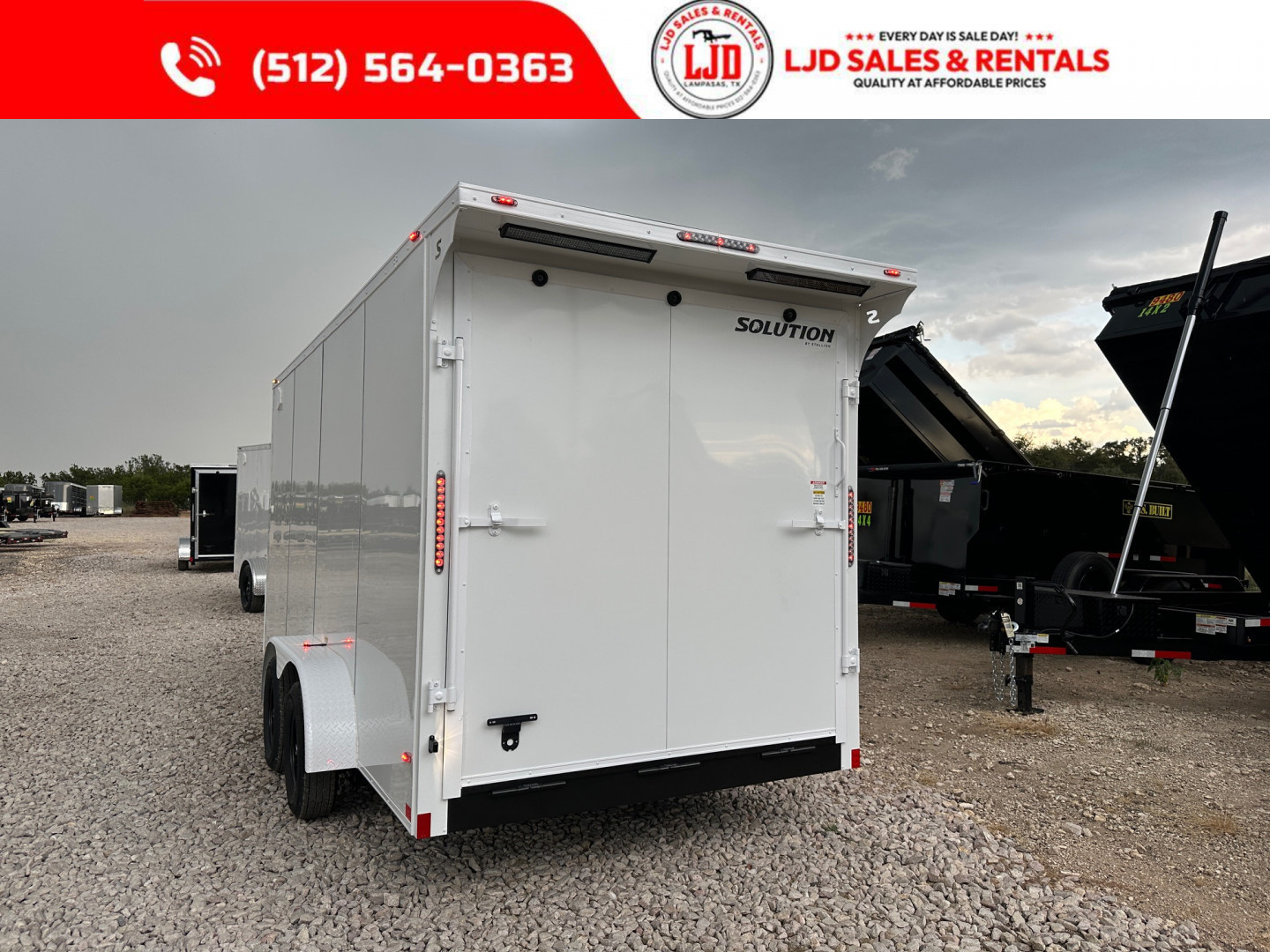 New 2025 Stallion - 7'x16'x7' Enclosed Cargo Trailer - White Out Pkg