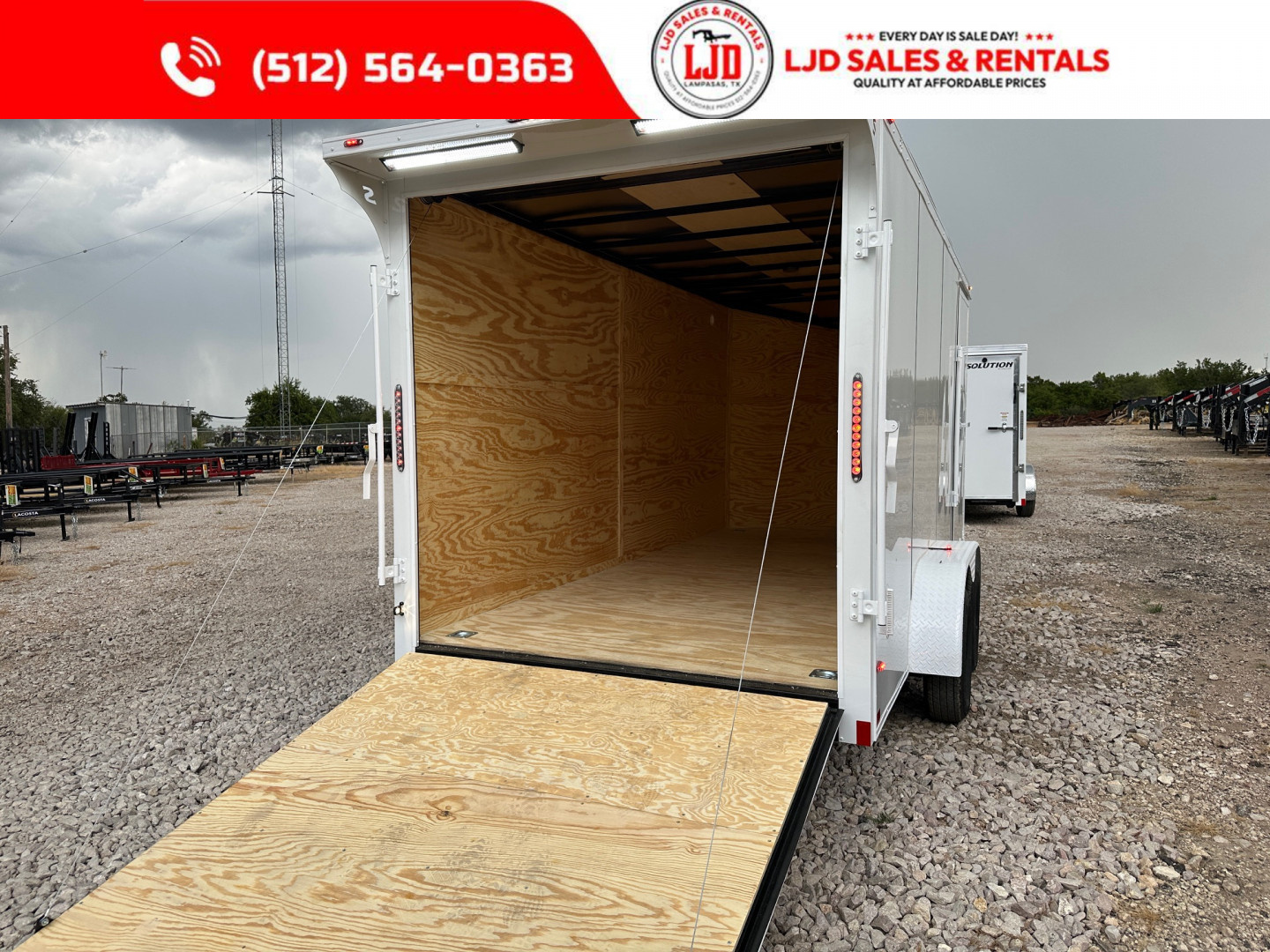 New 2025 Stallion - 7'x16'x7' Enclosed Cargo Trailer - White Out Pkg