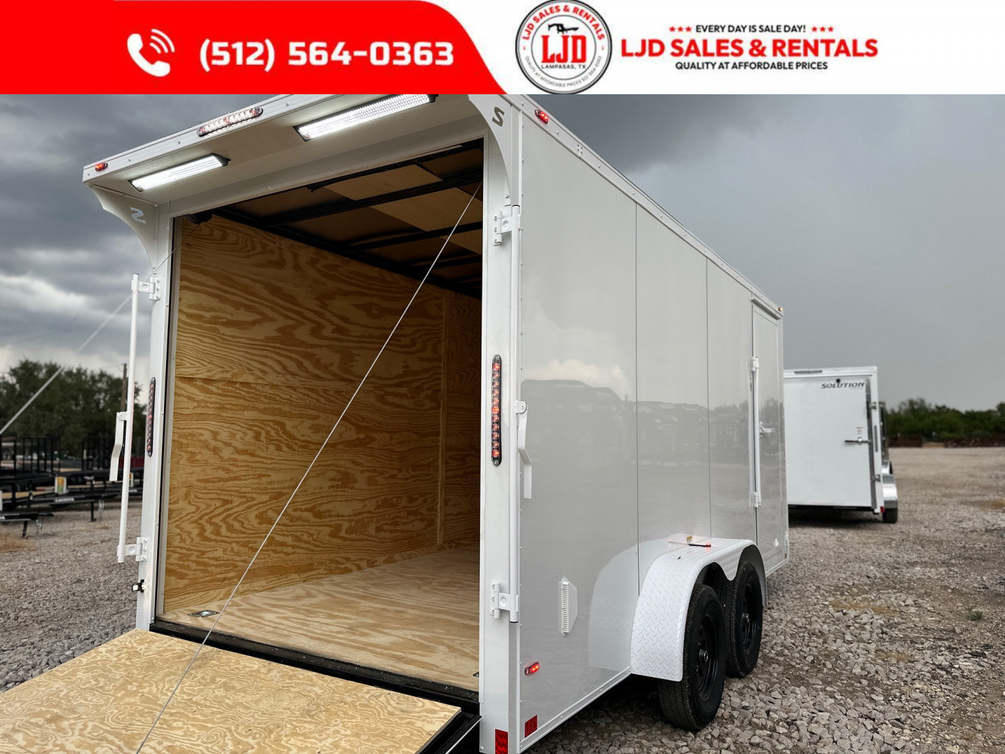 New 2025 Stallion - 7'x16'x7' Enclosed Cargo Trailer - White Out Pkg