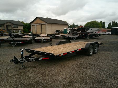 Used 2022 Eagle Trailers 7x20 10K Car Hauler Flatbed Trailer