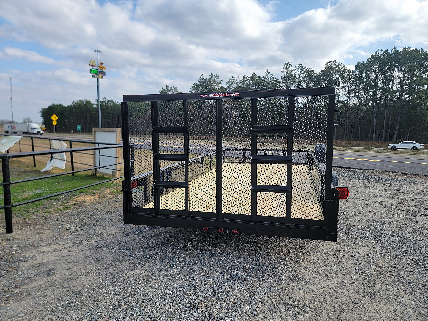 New 2025 DOUBLE A 16'x83" Tandem Axle Pipe Top w/ Tailgate Utility Trailer