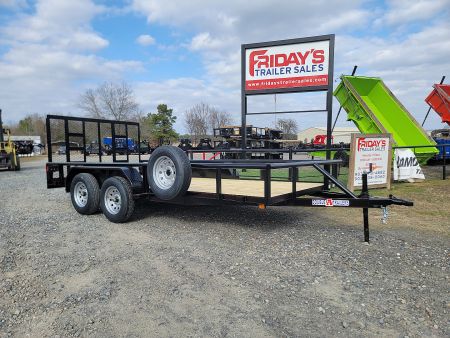 New 2025 DOUBLE A 16'x83" Tandem Axle Pipe Top w/ Tailgate Utility Trailer