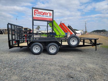 New 2025 DOUBLE A 16'x83" Tandem Axle Pipe Top w/ Tailgate Utility Trailer