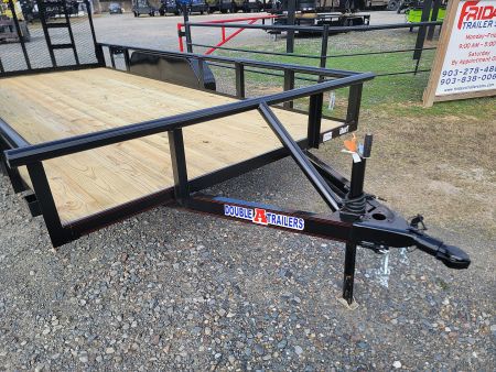 New 2025 DOUBLE A 16'x83" Tandem Axle Pipe Top w/ Tailgate Utility Trailer