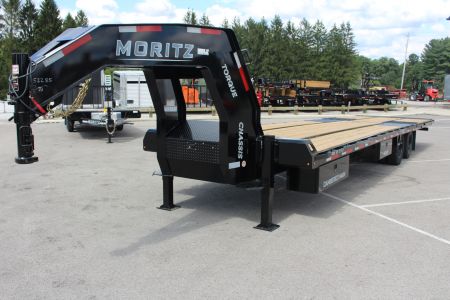 New 2025 Moritz FDGH Hydraulic Tail 34' GOOSENECK Deckover Flatbed Trailer- 25900# GVW