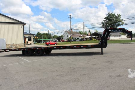 New 2025 Moritz FDGH Hydraulic Tail 34' GOOSENECK Deckover Flatbed Trailer- 25900# GVW