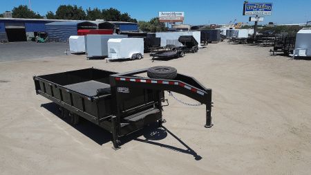 New 2026 TRU 7'x16'x2' Custom Gooseneck/Flatbed Fold Down Sides Dump Trailer 14k