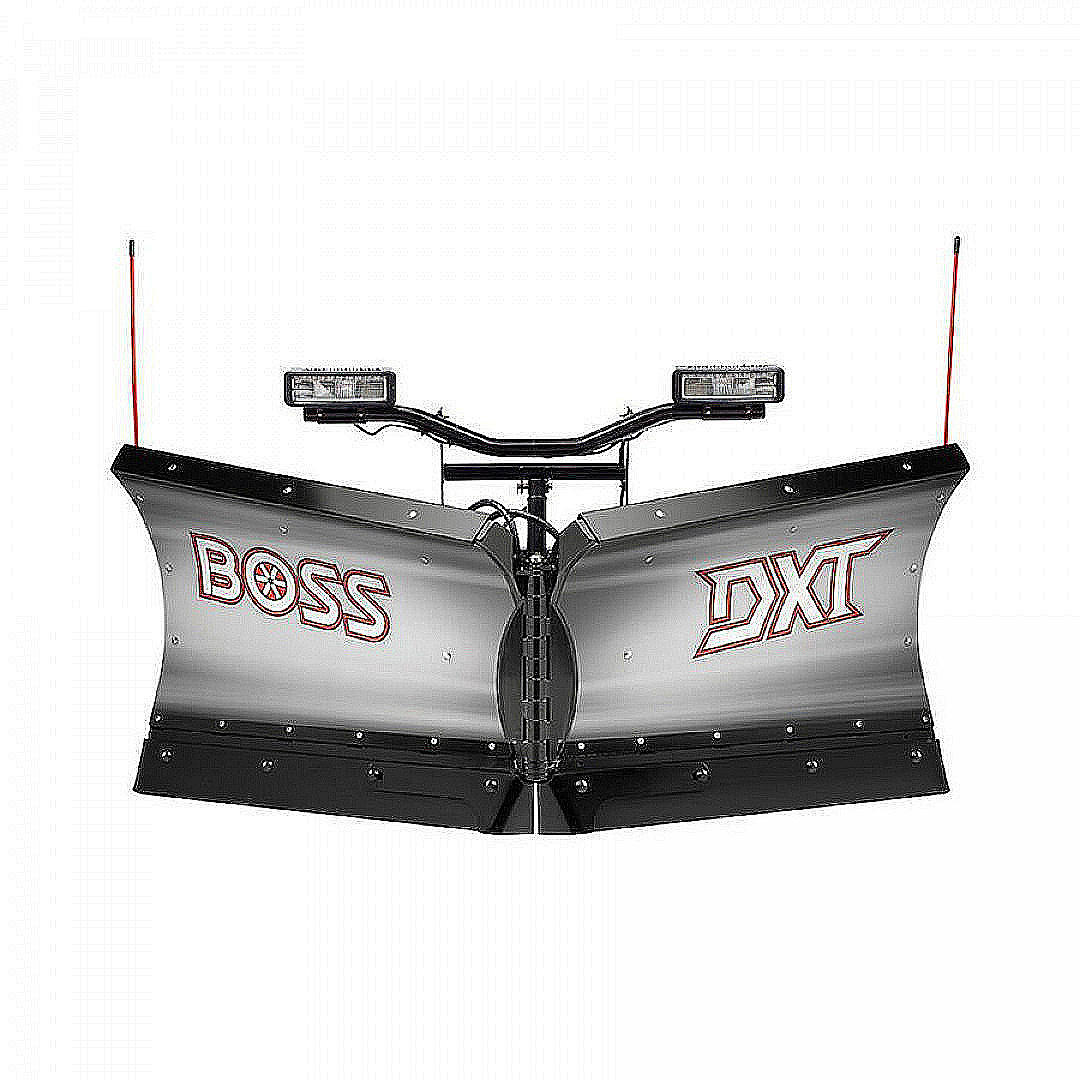 New NEW BOSS Snowplow 8'2" Stainless Steel DXT V-Plow - Dual Trip Edge