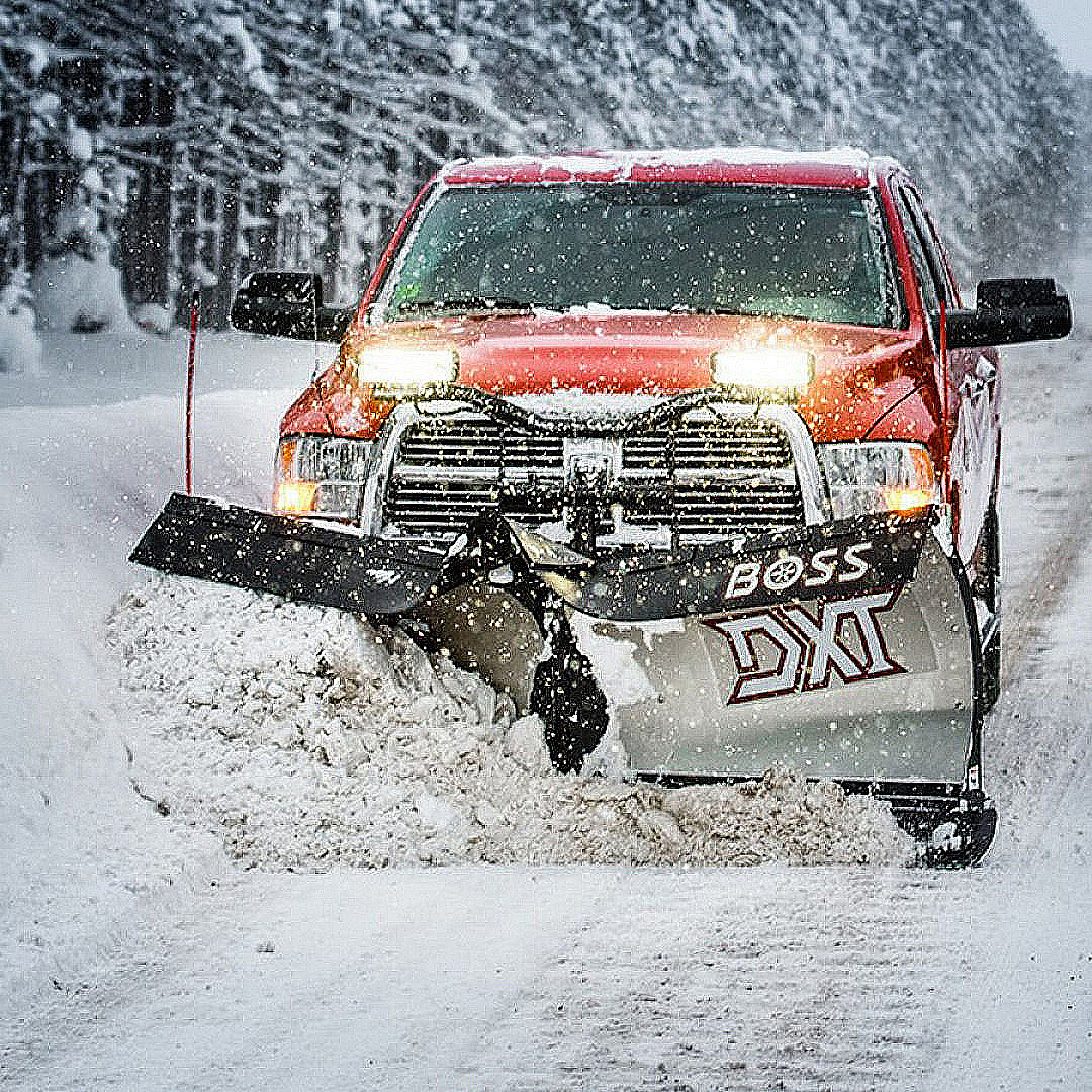 New NEW BOSS Snowplow 8'2" Stainless Steel DXT V-Plow - Dual Trip Edge