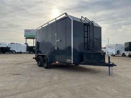 New 2026 TRU 7'x14'x7' Work Horse Trailer 7K White, Black, or Grey