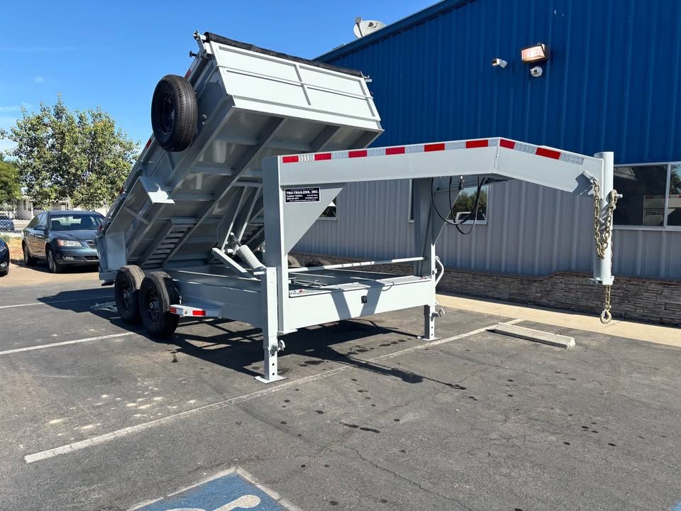 New 2026 TRU Gooseneck 7x14x2 Dump Trailer 14,000lbs GVWR