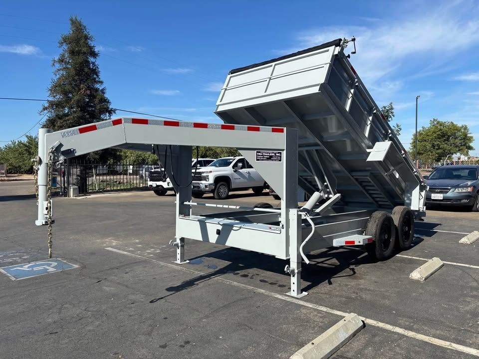 New 2026 TRU Gooseneck 7x14x2 Dump Trailer 14,000lbs GVWR