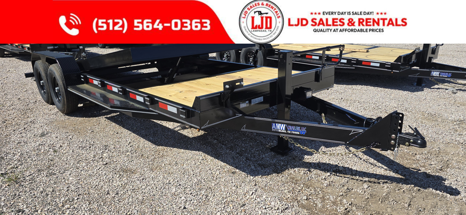 New 2025 AMW - Tilt Trailer / Equipment Trailer 22'- Heavy Duty