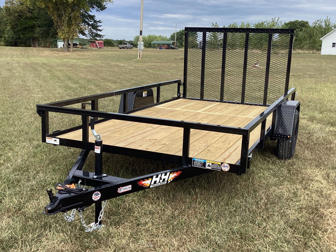 New 2026 H&H 76x12 Rail Side Utility Trailer, 3K Idler