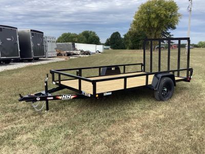 New 2026 H&H 76x12 Rail Side Utility Trailer, 3K Idler