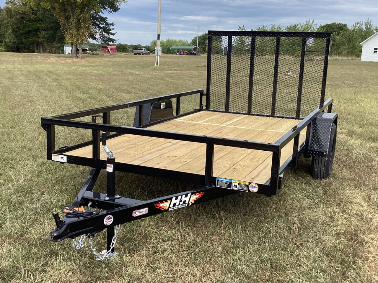 New 2026 H&H 76x12 Rail Side Utility Trailer, 3K Idler