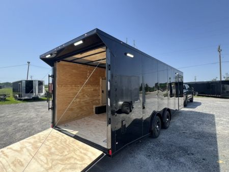 New 2027 Rock Solid Cargo 8.5x24 Tandem Axle Car / Racing Trailer – Black | 10K GVWR