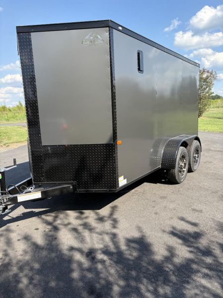 New 6X12 Charcoal Gray Blackout Enclosed Trailer | Polycore
