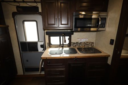 Used 2017 Bison Trailers 3 Horse LQ W/Slide-out Horse Trailer