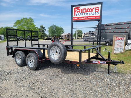 New 2025 Double A Trailers 14'x77" Tandem Axle Pipe Top w/ Tailgate