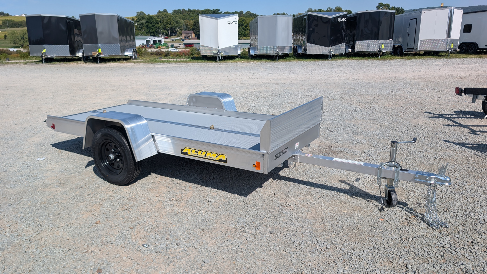 New 2026 Aluma 4'2" x 10 Tilt & GO Adventure Trailer (Snowmobiles, ATVs, Golf Carts!!!)