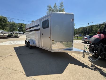 New 2026 Frontier Trailers Colt 3 Horse Slant 6'8 x16' - Silver / Black - 7000# GVWR