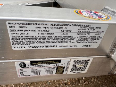 New 2026 Aluma 7814S BT 3k Utility Trailer