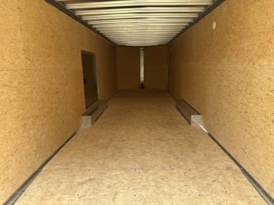 New 2027 E-Z Hauler EZEC8.5X28CH-XLT-P Car Hauler 71 SERIES 7 FOOT 1 INCH INTERIOR HEIGHT .080 POLY SIDES ESCAPE DOOR FREE ALUMINUM WHEEL UPGRADE SUMMER SALE ON NOW