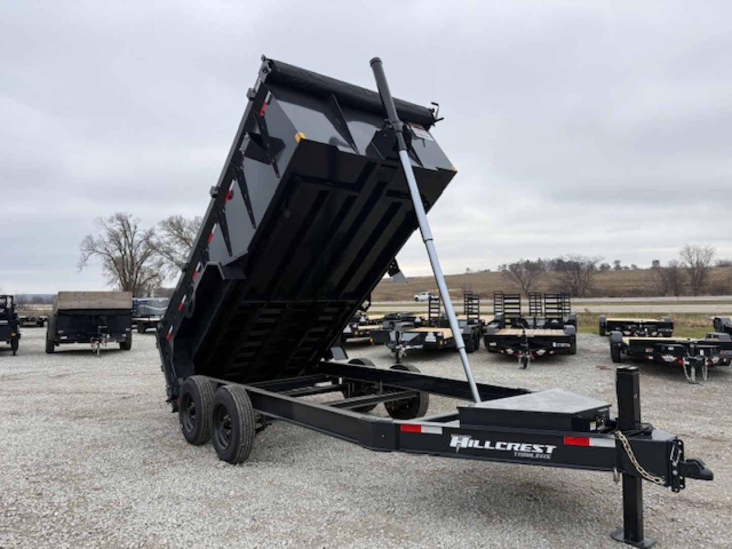 New 2026 Hillcrest Deep Charcoal 7'X14' 17.6K 40" Sides Dump Trailer