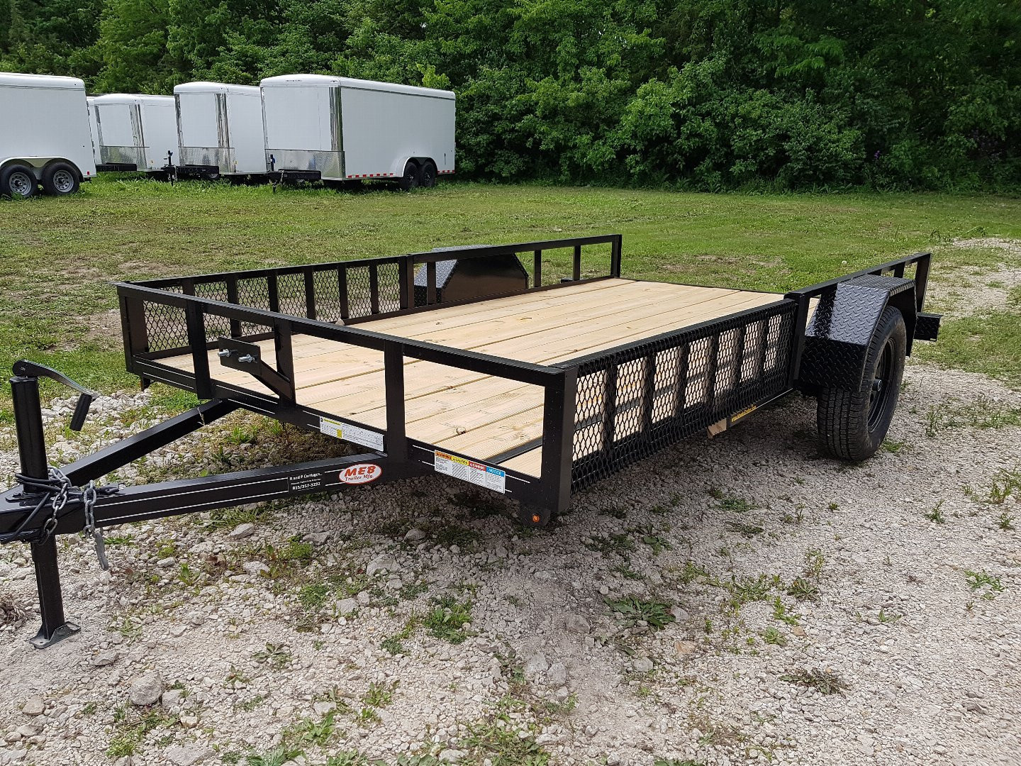 New 2026 MEB 83 x12 Angle Iron ATV/Utility Trailer w/5' Side Load Ramps Utility Trailer
