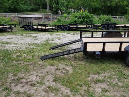 New 2026 MEB 83 x12 Angle Iron ATV/Utility Trailer w/5' Side Load Ramps Utility Trailer