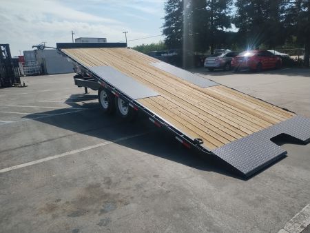 New 2025 ED 8.5x22' Power Tilt Deckover Equipment Trailer 14k