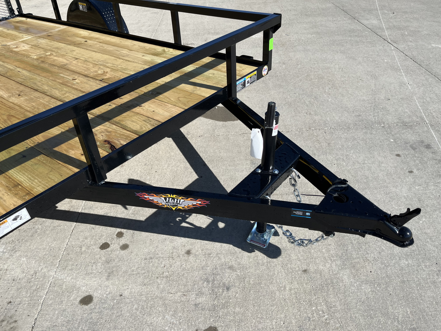 New 2026 H&H Black 76"x12' 3k Rail Side Utility Trailer