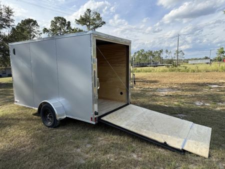 New 6x12 Single Axle Silver Enclosed Cargo Trailer | Titanium Cargo