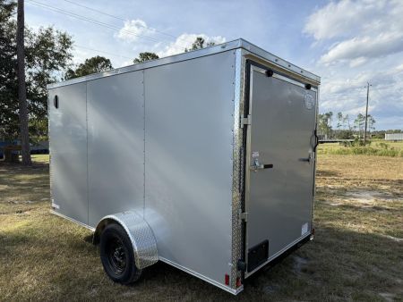 New 6x12 Single Axle Silver Enclosed Cargo Trailer | Titanium Cargo