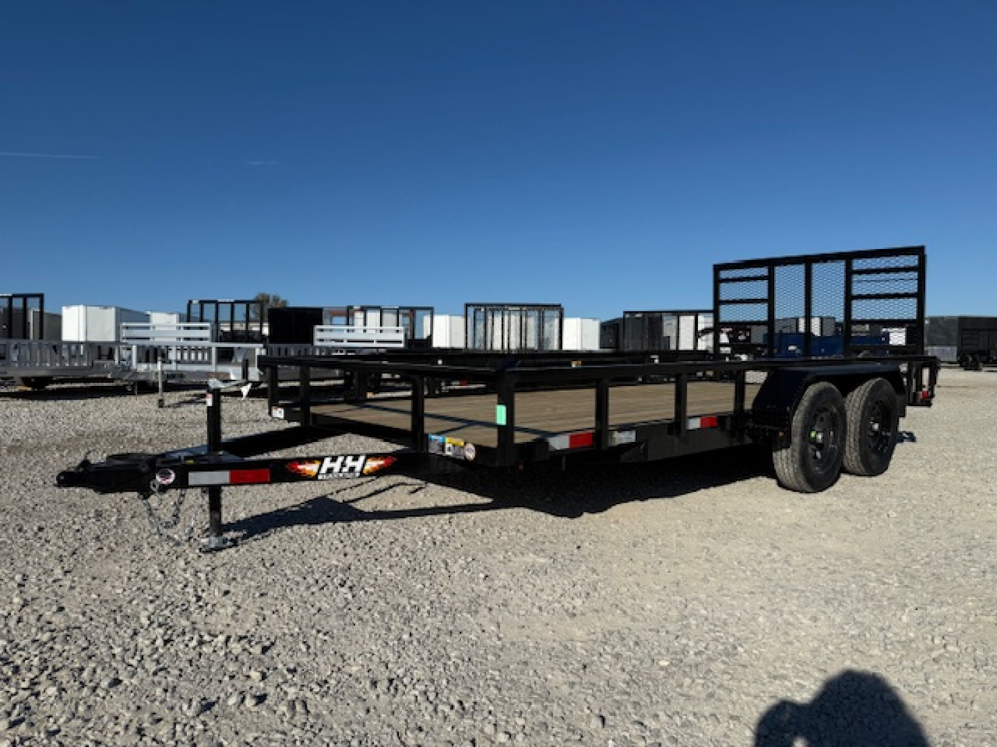 New 2026 H&H Black 82"x16' 7k Rail Side Utility Trailer