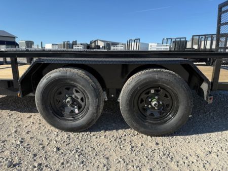 New 2026 H&H Black 82"x16' 7k Rail Side Utility Trailer