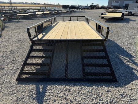 New 2026 H&H Black 82"x16' 7k Rail Side Utility Trailer