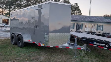 New 23104 10895 2025 Delco Trailers 6'8 X 14' ENCLOSED V RAMP 14K Cargo / Enclosed Trailer