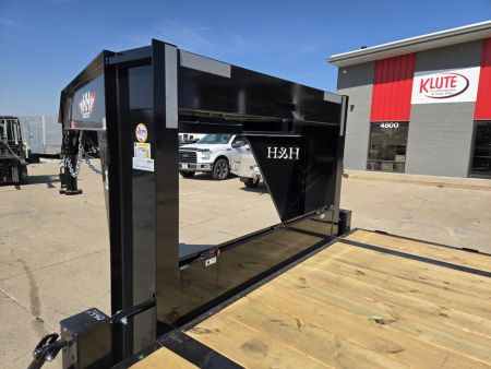 New 2026 H&H Trailers 102x20+5 Low Profile Dovetail Super Deluxe Ramps Gooseneck 15K Equipment Trailer